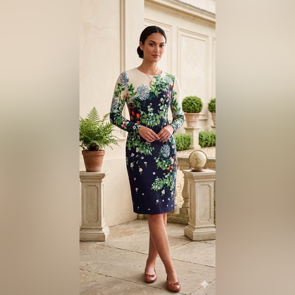 Maggy London Dresses & Skirts - **SOLD** Maggy London Morning Floral Placed Print Matte Jersey Sheath Dress